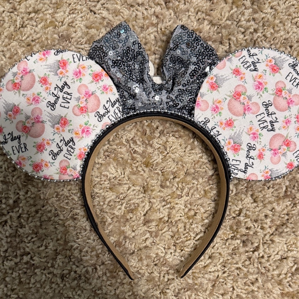 Floral Sequin Mouse Ears Headband - Picture 5 of 5